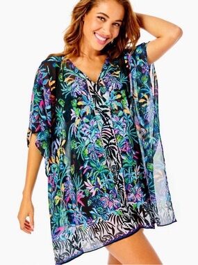 Lilly Pulitzer Skyla Kaftan Cover-Up “Onyx Paradise Glow” NWOT